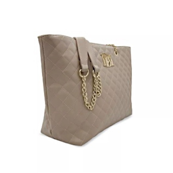 Badgley Mischka Large Quilted Tote in Taupe. NWT! - Picture 3 of 5